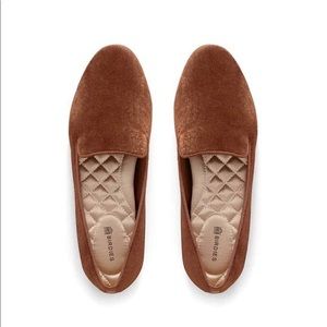 Birdies The Starling Copper Velvet Flats Size 8